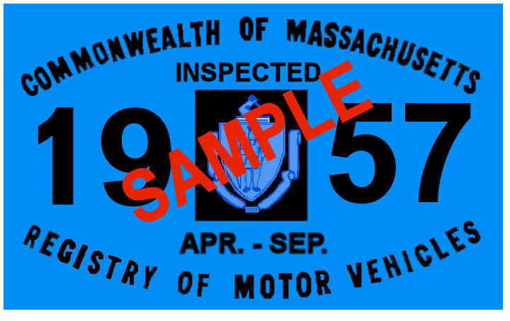 (image for) 1957 Massachusetts ORIGINAL Spring INSPECTION Sticker